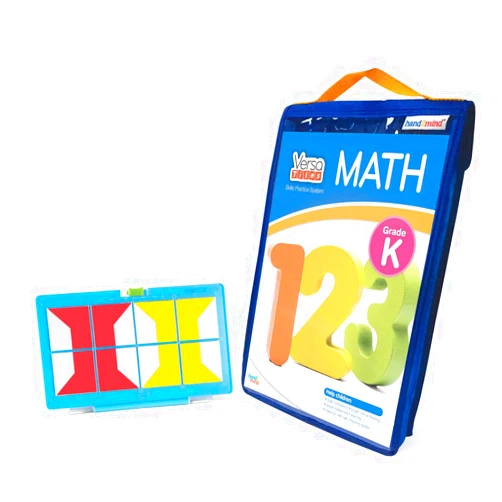 hand2mind VersaTiles Math Practice Take Along Set for Kindergarten, Self-Checking Workbook, Homeschooling Games, Case Included, Homeschool Curriculum, Math Workbook, Kindergarten Homeshool Supplies