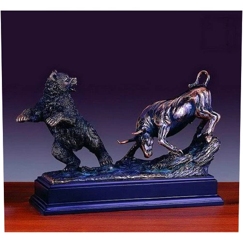 Tonton Classic Fighting Stock Market Bull & Bear Statue