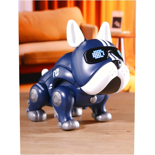 Toylefun Blue Robot Dog Toy Robotic Puppy Dog for Kids, Electronic Pets Bulldog for Kids 3-8, can Dance and LED Eyes, act Like a Real Dog, robo Dog Gifts and Kids Mate