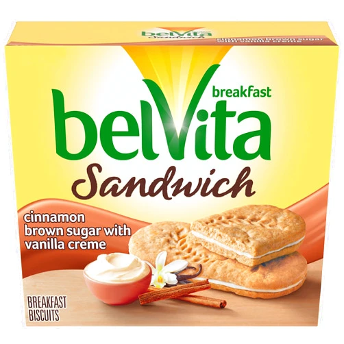 NABISCO BELVITA belVita Breakfast Biscuit Sandwiches, Cinnamon Brown Sugar & Vanilla Creme Flavor, 5 Packs (2 Biscuit Sandwiches Per Pack) - SET OF 3