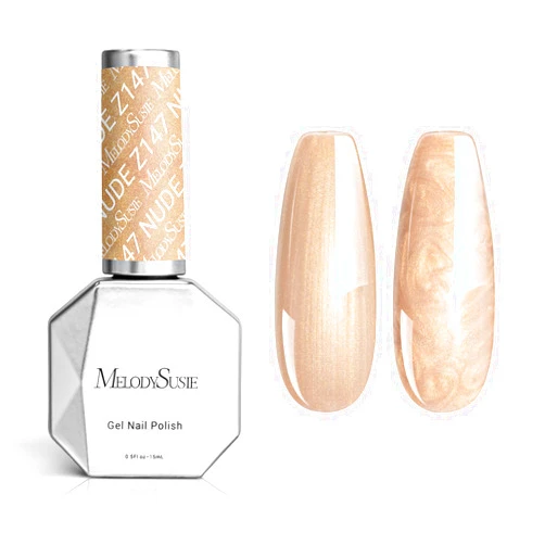 MelodySusie Champagne Shimmer Gel Nail Polish,0.5fl oz Soak Off UV LED Gold Shimmer Mermaid Glitter Drawing Gel Polish Gift for Women Nail Art Manicure Salon DIY Nail Design Decoration at Home-z147