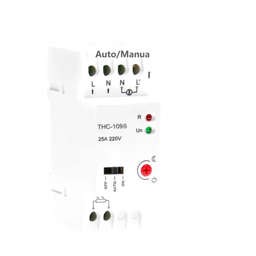 FORYON Relay Auto or Manual On Off Photocell Light Controller Switch with Sensor 16A 20A 25A AC220V Smart Switch (Color : THC-109B 25A)