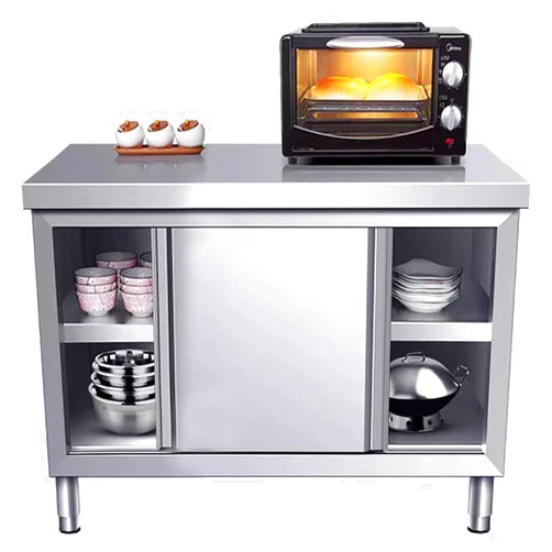EHONXI Stainless Steel Commercial Worktable w/Sliding Doors for Prep & Work, 39