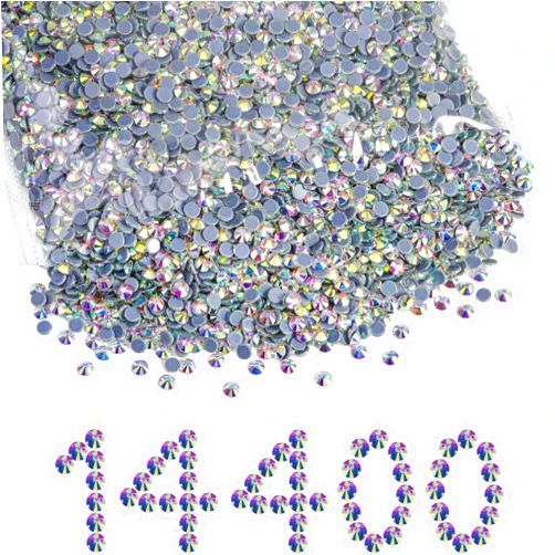 BEADSLAND Hotfix Rhinestones Bulk, 14400PCS Crystal Hot Fix Rhinestones for Crafts Clothes DIY Decoration, Crystal AB, SS10, 2.7-2.9mm