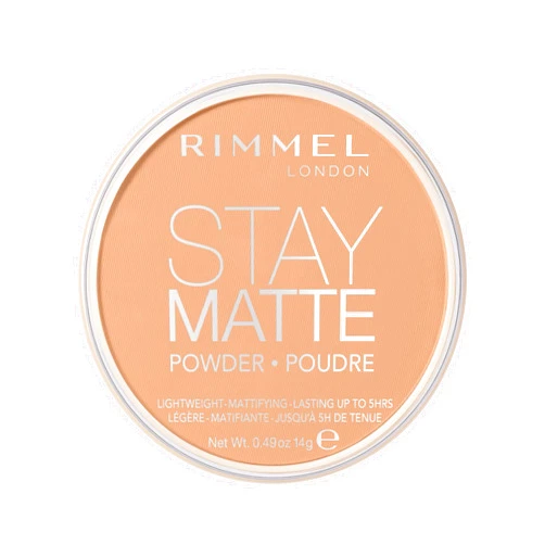 Rimmel London Stay Matte - 016 Deep Beige - Pressed Powder, Lightweight, High Coverage, Shine Control, 0.49oz
