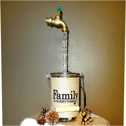 Gonetre 30cm Invisible Flowing Spout Watering Can Fountain Yard Art Decoration Floating Tap Fountain Magic Hanging Faucet Desktop Ornaments for Home Garden Courtyard Decor Gonetre (Black