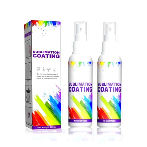 BLINGARTY Sublimation Coating Spray, Sublimation Spray for Cotton Shirts, Polyester, T-shirts, Carton, Wood Canvas, Handbag, Quick Dry & Super Adhesion, High Gloss Sublimation Coating for All Fabric 2X100ML