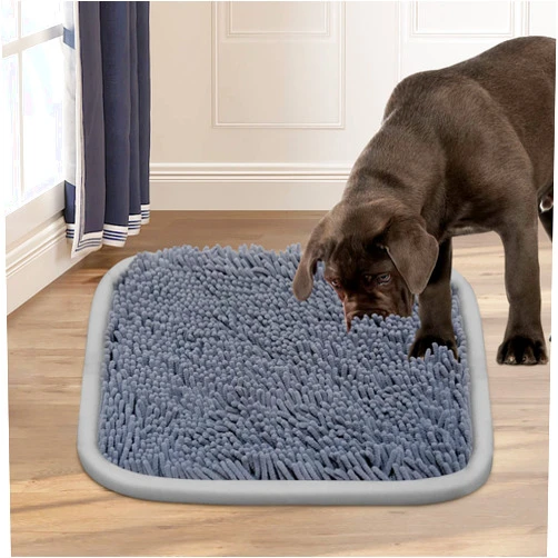 Bakumon Snuffle Mat for Dogs 21x16Inch Interactive Sniff Mats for Large Medium Small Breed Dog Pet,Snuffle Bowl Mat Nosework Training Foraging Pad Feed Game Stress Relief (Grey)