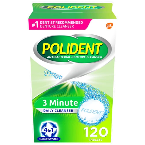 Polident 3 Minute Denture Cleanser Tablets - 120 Count