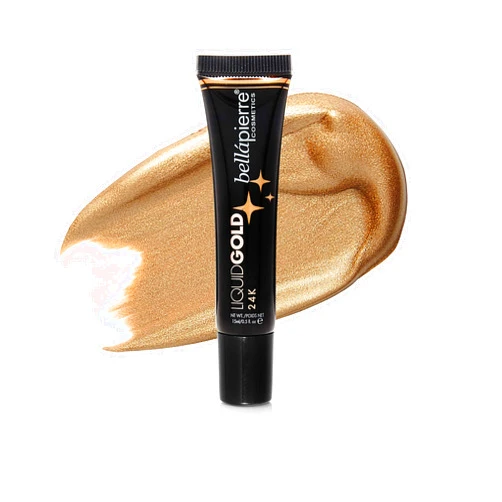 bellapierre Liquid Gold Shimmering Highlighter | Lightweight Radiant Makeup Adds Shimmer and Shine | Non-Toxic and Paraben Free - 0.5 Fl. Oz. (24k)