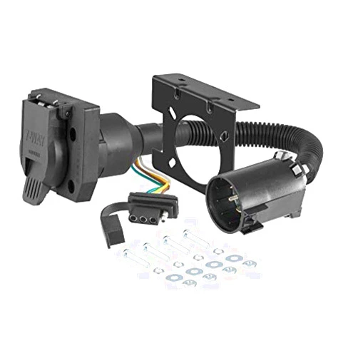 CURT 55774 Dual-Output Vehicle-Side 7-Pin, 4-Pin Connectors, Factory Tow Package and USCAR Socket Required, Black