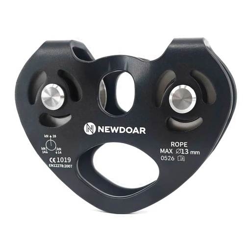 NewDoar CE Certified 25/28KN Tandem Double Speed Pulley/Trolley for Climbing, Rescue Lifting