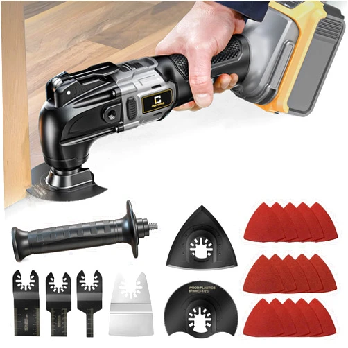 Cerycose Cordless Oscillating Tool for Dewalt 20V Battery, Brushless-Motor Tool with Auxiliary Handle, 6 Variable Speed Oscillating Multi-Tool for Scraping, Sanding,Cutting Wood(Battery Not Included)