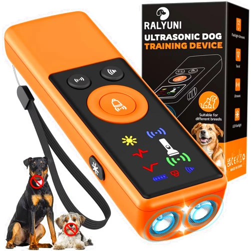 RALYUNI Ultrasonic Dog Bark Deterrent Device, Anti-Barking Control Device with LCD Screen & 3 Modes, Dog Training Tools to Stop Bad Behaviors, Safe Trainer Up to 35ft for Indoor Outdoor Use-01
