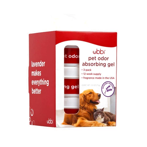 Ubbi Pet Odor Absorbing Gel, Pet Odor Eliminator, Odor Removing Solid Lavender Scent Air Freshener