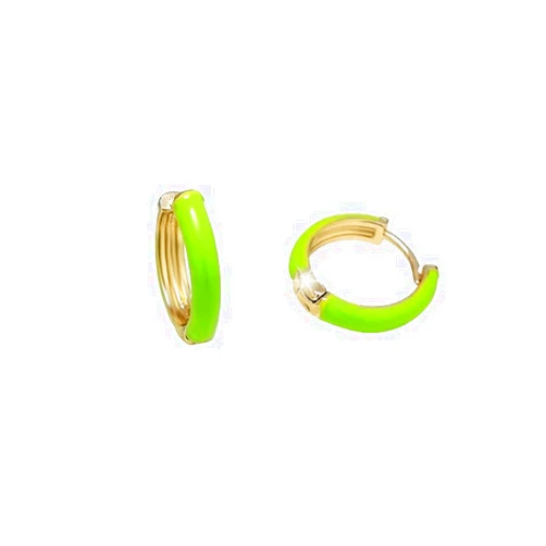 Mansheng Huggie Hoop Earrings for Women Y2K Fashion 14K Gold Plated Earrings Colorful Small Cute Enamel Cartilage Huggie Hoop Earrings Personalized Hypoallergenic Jewelry-Light Green