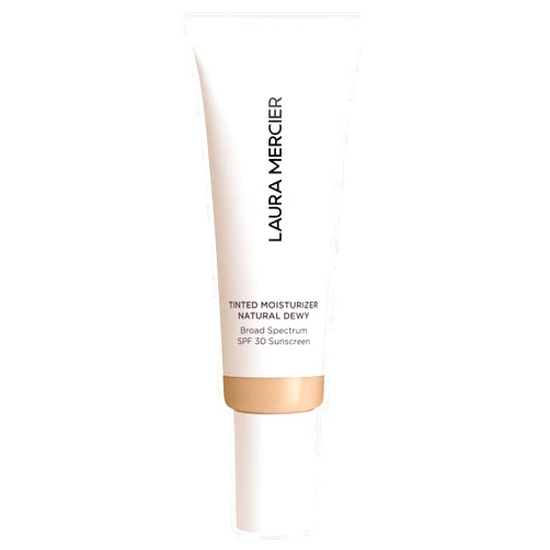 Laura Mercier Tinted Moisturizer Natural Dewy with SPF 30: 24HR+ Hydration, Long Lasting, Sheer to Light, Buildable Coverage, Dewy Finish, Improve Skin Tone and Texture, Skin Tint