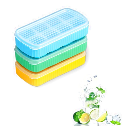 Otempo 3 Pack Mini Ice Cube Trays with Lids for Mini Fridge, Silicone Small Ice Cube Mold for Dorm Fridge, Tiny Square Ice Trays for Freezer, Easy Release BPA Free Stackable