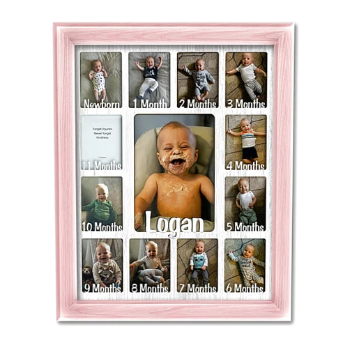 NORTHLAND FRAMES AND GIFTS, INC. Northland My First Year Photo Frame | Personalized - Add Any Name | 12 Month Picture Frame for Babys First Year | Twelve 2.5