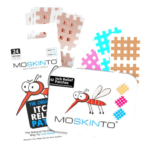 Moskinto The Original Itch Relief Patch, Mosquito Bite Patches for All Ages, Instant Relief Natural Patch for Bug Bites, Travel Pack + Family Pack, Nude & Colorful Patches, 66 Count