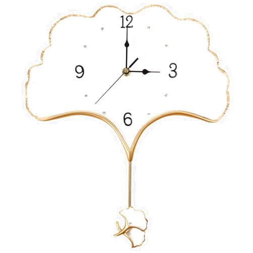 Keenkee Elegant Wall Clock with Pendulum Battery Operated Non Ticking Silent Unique Home Decorative Fancy Hanging Clocks for Living Room Kitchen Bedroom Office Dining Bathroom Aesthetic Decor