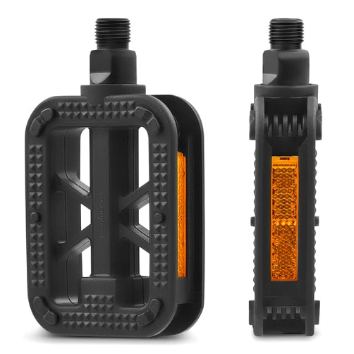 VIRIBUS 9/16 Inch Bike Pedals, Aluminum Alloy or PP Bicycle Pedals with Nonskid Platforms & Reflectors, Waterproof BMX Pedals Compatible with Road Bike Mountain Bike Tricycle Electric Bike Kids Bike