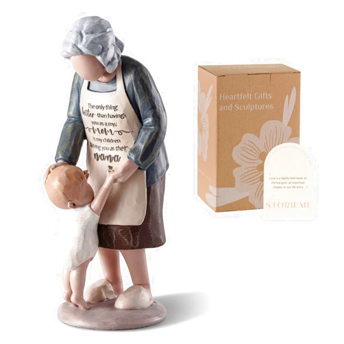 Storieme Grandma Birthday Gifts for Women: Grandmother Grandson Grandkids Resin Figurines Statue First Time Grandma New Grandmom Nana Gift Ideas