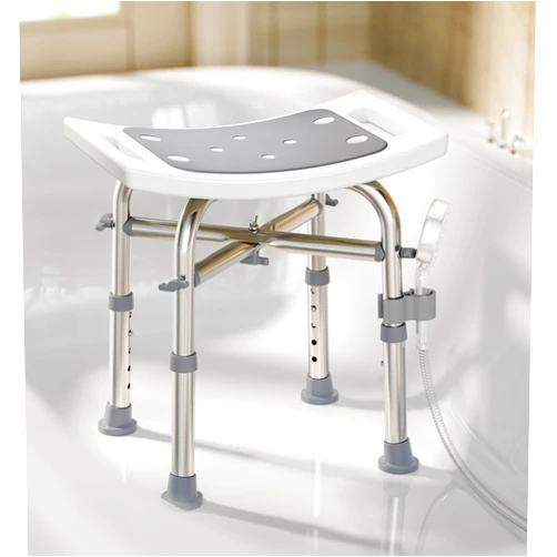 Bluelog Shower Chair for Inside Shower, 500lbs Heavy-Duty Bath Stool with Reinforced Crossbar, Padded Tub Seat, Adjustable Height for Adults, Elderly, Disabled, Tool-Free Assembly, Rectangular