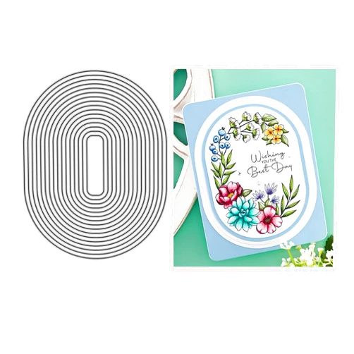 Zshyocta Oval Border Die Cuts for Card Making,Metal Cutting Dies Embossing Paper Dies for Scrapbooking DIY Album Card Making Supplies
