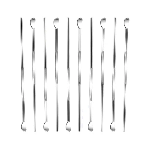 Trinkrittey 10 Pcs Ear Spoon Metal Ear Cleaner Stainless Steel Ear Pick Portable Metal Earwax Curette Ear Cleaner Tool for Adult