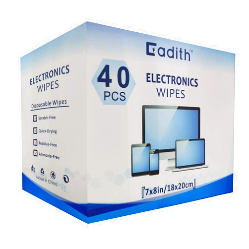 Cadith Screen Cleaner Cadith Electronic Wipes - Safely Clean Your Computer, Laptop, TV, Phone, and Tablet Screens - All Electronic Equipment - 8x7 Inches Screen Wipes(40PCS)