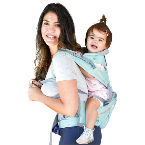 Baby Bells Ring Baby Carrier - 6-in-1 Ergonomic Soft Carrier with Hip Seat and Large Storage, Front and Back Positions, Adjustable Waist Up to 43 Inches, for Infants Aged 2-36 Months, Weighing 6-45 lb