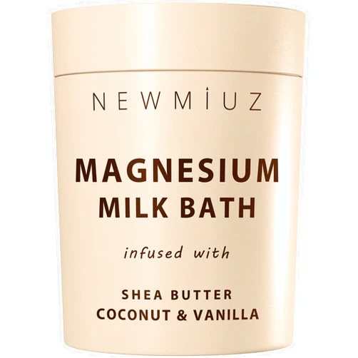 New Miuz Creamy Magnesium Milk Bath Soak Powder Moisturize Soften Skin Coconut Vanilla Shea Butter Luxury Spa Bath Salt Relaxation Selfcare Gifts for Women