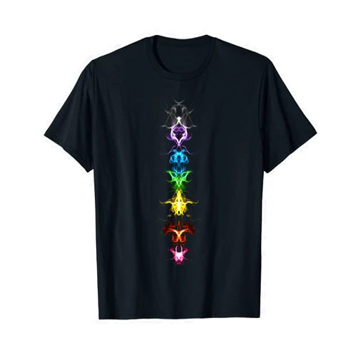 Chakra Yoga Meditation T-shirts, Gifts and Hoodies Fractal Chakra Buddhism Yoga Rainbow Symbol Spirituality T-Shirt