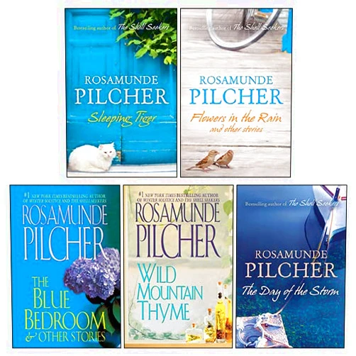 By Rosamunde Pilcher (Author) Rosamunde Pilcher 5 Books Collection Set(Flowers in the Rain, Sleeping Tiger, Day Of The Storm, Wild Mountain Thyme, The Blue Bedr