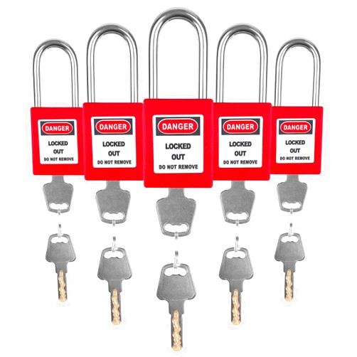 BULANGDI Lockout Tagout Locks Set - 5pcs Red Loto Locks, Lockout Locks Keyed Different, 2 Keys Per Lock, OSHA Compliant Lock Out Tag Out Padlocks, Safety Padlocks for Electrical Lockout Tag Out Kits