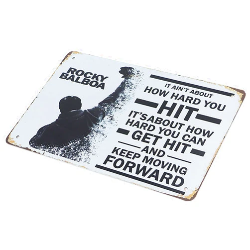 MeowPrint Rocky Balboa Boxing Bar Man Cave Tin Sign Vintage Retro Signs 8x12IN