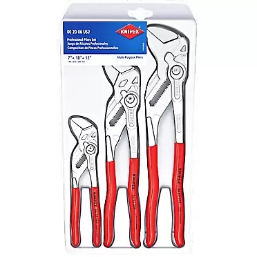 KNIPEX Tools 00 20 06 US2, Pliers Wrench 3-Piece Set