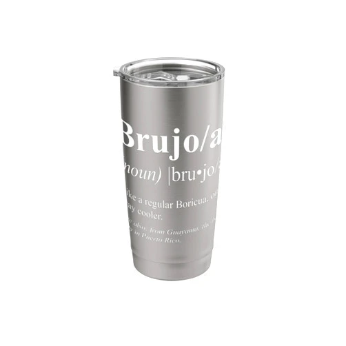 Funny Puerto Rican Gifts for Brujos Boricua Guayama Puerto Rico Gift - Brujo Definifion Stainless Steel Insulated Tumbler