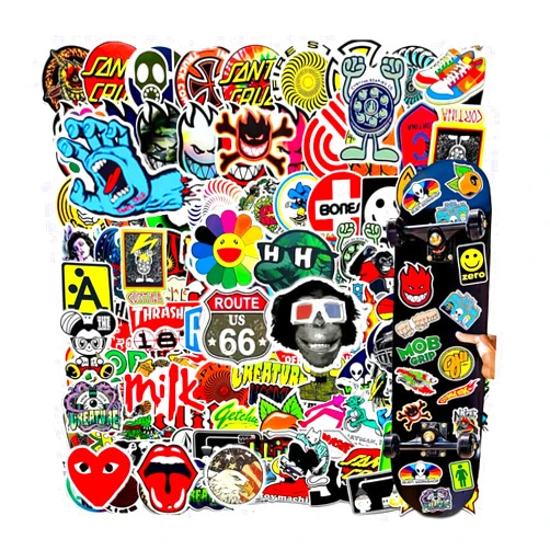 SDHM99 150Pcs Skateboard Stickers, Skateboading Pack Stickers Cool, All Brand of Skateboard, Supperenn, Vaaamm, Sammmta Crunnn Stickers for Suitcase Laptop Water Bottles Teens Boys Girls Decal Sticker