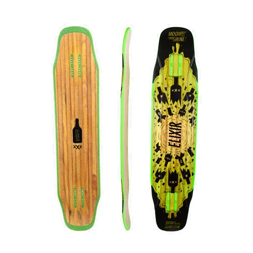Moonshine Manufacturing Longboard Skateboard, Freestyle Cruiser, Waterproof and Wood Construction, Cruise Skateboard and Longboard Decks, Lightweight Build (Elixir Deck Only)