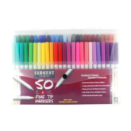 Sargent Art 22-1591 50-Count Fine Tip Classic Markers Pack