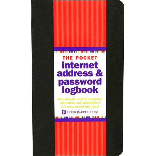 By Peter Pauper Press (Author) Pocket-Sized Internet Address & Password Logbook (removable cover band for security)