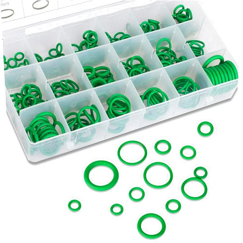 Jokormo 270 PCS Car Air Conditioning Compressor Seal Ring Assortment Assembly Kit, 18 Types of Tensile and High Temperature Resistant Rubber Rings, Multifunctional Portable Replacement Parts (Green)