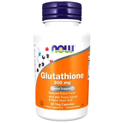 NOW Foods Supplements, Glutathione 500 mg, With Milk Thistle Extract & Alpha Lipoic Acid, Free Radical Neutralizer*, 60 Veg Capsules