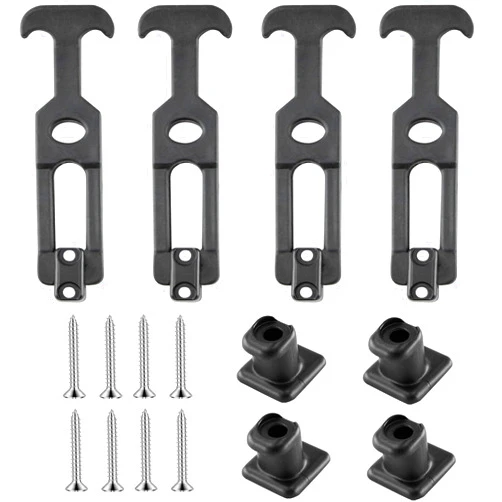 PDETVEO 4.4'' Rubber Flexible T-Handle Draw Latches, Black Rubber Hood Machine Draw Latches for Tool Box, Boat, Cooler, Golf Cart, Machine Equipment, 4pcs