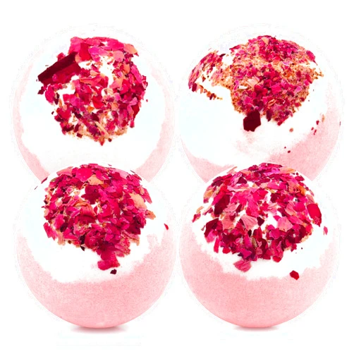Kastu Dried Flower Bath Bombs Salt Balls,4 Pack Gift Set,Rose Extract Essential Oils,Moisturizing Dry Skin,Fizzy Spa,Relaxation,Self Care,Relaxing,Bubble Bath Bomb Gifts Idea for Men Women