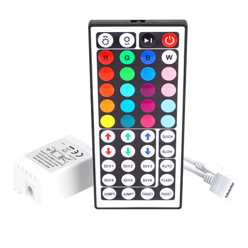 SUPERNIGHT RGB LED Light Strip Remote Controller, Dimmer for RGB LED Strip Lights, 44 Key Wireless IR Remote Controller for SMD 5050 3528 RGB Rope Lights