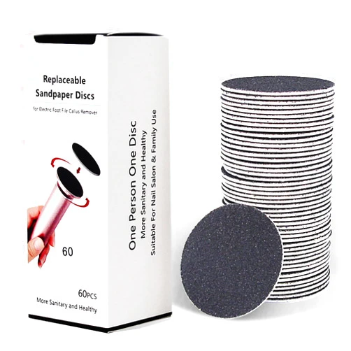 I·B·N G 60pcs Replaceable Sandpaper Refill Discs for Electric Foot File Callus Remover Hard Dry Dead Skin Removal (Coarse 60 Grit)