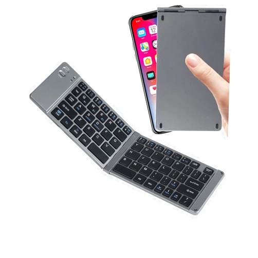 SHARE SUNSHINE Wireless Keyboard Foldable Bluetooth Keyboard Slim Small Quiet Portable Compact Handheld Full Size Pocket Travel Folding Keyboard for PC Laptop Computer Phone Samsung Android Tablet iPhone iPad Mac